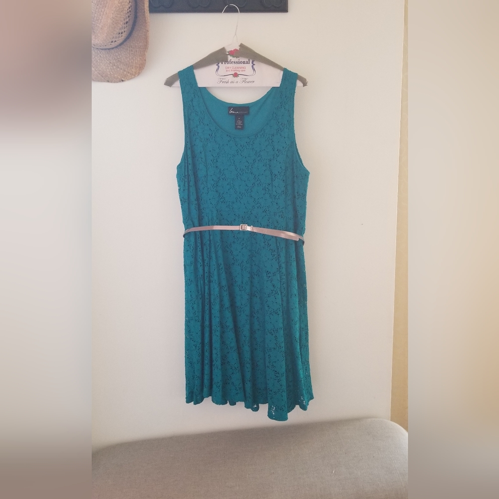 Lane Bryant Turquoise Eyelet dress